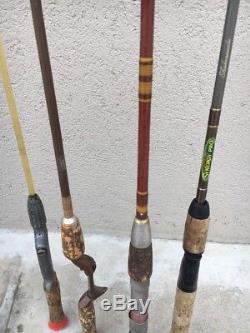13Fishing Poles Rods and 11Reels Vintage Lot Repair or Parts Berkley Zebco Daiwa