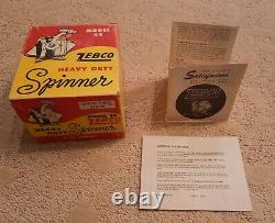 1950s Zebco Model 55 Heavy Duty Spinner Spincast Reel Box Manual USA Made