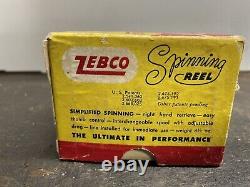 1956 Zebco Spinner Model 33 Black Chrome With Original Box And Instructions WOW