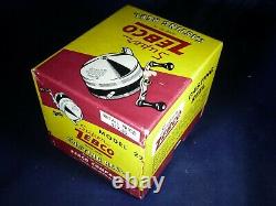 1958 Chrome-Plated Zebco Super 22 in Original Cellophane, Box, Papers