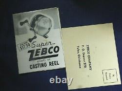 1958 Chrome-Plated Zebco Super 22 in Original Cellophane, Box, Papers