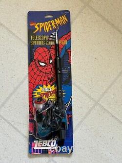 1996 Marvel Spider-Man Zebco Fishing Telescoping Rod + Reel Sealed Model STSP