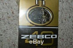 40th Anniversary Zebco 33 Rod and Reel Combo with Belt Buckle New on Card