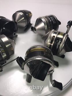 6 Vintage ZEBCO Fishing Reels Mixed Used