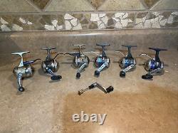 Authentic Zebco Triggerspin Micro Fishing Reels Extra Handle Lot 6 ALL WORKING