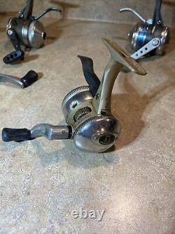 Authentic Zebco Triggerspin Micro Fishing Reels Extra Handle Lot 6 ALL WORKING