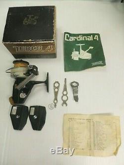 Awesome Vtg Zebco Cardinal 4 Fishing Reel With Original Box Manual Spare Parts