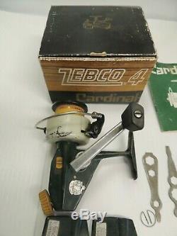 Awesome Vtg Zebco Cardinal 4 Fishing Reel With Original Box Manual Spare Parts