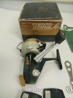 Awesome Vtg Zebco Cardinal 4 Fishing Reel With Original Box Manual Spare Parts