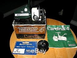 Cardinal Zebco 4 Reel With Box, Booklet, Extra Spool And Extra Parts Works Great
