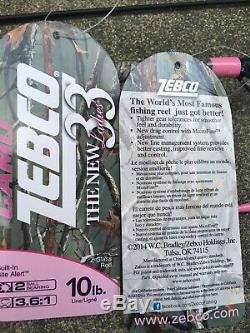 Dealer Case (4) Zebco 33 Ladies Pink Camo Rod Reel Combos Limited Edition