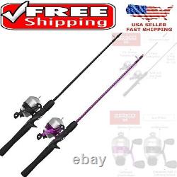 Durable 66-Inch 2-Piece Fishing Rod & Reel Combo with Quickset Anti-Reverse