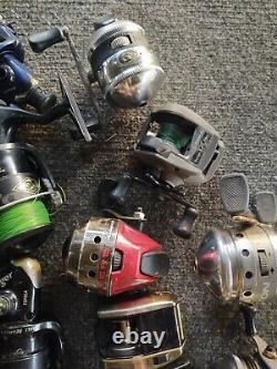FISHING REELS Lot Of 17 Zebco, Daiwa, Shakespeare, Shimano Used Or Not Working