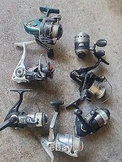 Fishing Reel Lot Of 7 Zebco Shakespeare Lew's Bass Outdoor America As Is