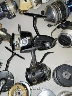 Fishing Reels Lot Spinning Reels Zebco 33, Shimano, Shakespeare FOR PARTS AS IS