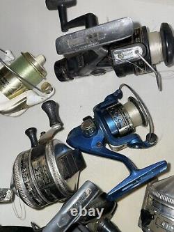 Fishing Reels Lot Spinning Reels Zebco 33, Shimano, Shakespeare FOR PARTS AS IS