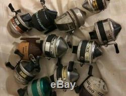 LOT OF 12 Vintage Zebco 33 Spin Casting Fishing Reels & HEDDON MARK 190