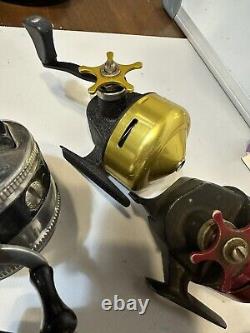 LOT OF 9 Vintage Fishing Reel Parts Repair Lot Abu-Matic, Zebco & Parts