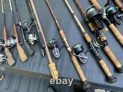 LOT of VINTAGE Fishing Poles Rods Reels Abu Garcia Mitchell Fenwick Lunker Stix