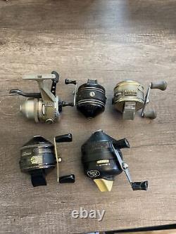 Lot Of 5 Vintage Collectible Zebco Fishing Reels Untested