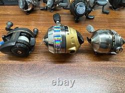 Lot Of 9 Spincast Fishing Reels Zebco/shakespeare All In Good Used Condition