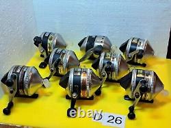 Lot Of Eight Zebco 33 Reels # R-19 Working Condition