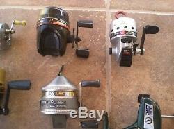 Lot of 11 Vintage Zebco Shakespeare 1920 Abu Garcia Mitchell 409 Fishing Reels