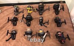 Lot of 12 Reels-Shakespeare, Garcia Mitchell, Daiwa, Gladding South Bend, Zebco