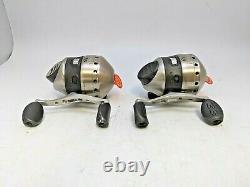 Lot of 12 Zebco 33K & 33KRD Silver Metal Spincast Fishing Reels with 10LB Line