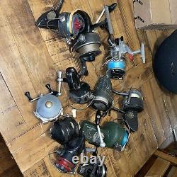 Lot of 12 vintage fishing reels Mitchell zebco DAM Or is 200 Noris And More
