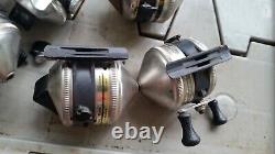 Lot of 6 ZEBCO 5 Spinner Model 33's & 1 Classic Spincast Fishing Reels USA Made