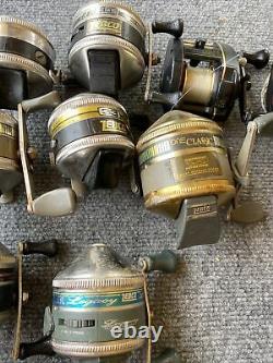 Lot of 9 Mixed Brand Fishing Reels, Zebco