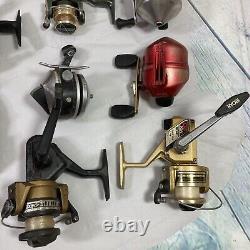 Lot of Fishing Reels Zebco Mitchell Shakespeare Untested for Parts or Repairs