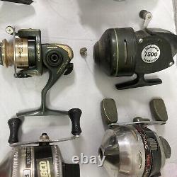 Lot of Fishing Reels Zebco Mitchell Shakespeare Untested for Parts or Repairs