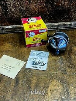 NOS SUPER ZEBCO Casting Fishing Reel / Model 22 / NEW in Original Box w papers