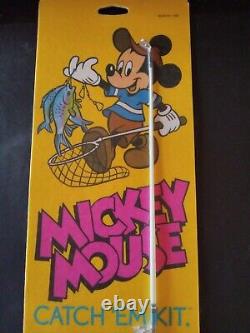 NOS Vintage 1996 Disney Mickey Mouse Catch'Em Kit Zebco Fishing Rod & Reel
