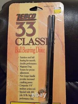 NOS Vintage Zebco 33 Classic Rod & Reel Combo With Fishing Line 1991 New