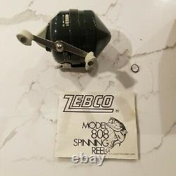 NOS Vintage Zebco 808 Black Box withBadge Spin-Cast Spinnig Reel Made in USA