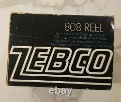 NOS Vintage Zebco 808 Black Box withBadge Spin-Cast Spinnig Reel Made in USA