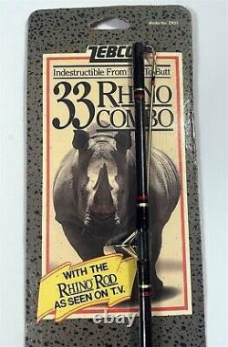 NOS Vintage Zebco Rhino Tough 33 Rod & Reel Combo ZR33 New Sealed (1990)
