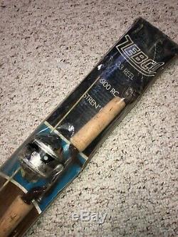 Old Zebco 33 Rod and reel combo In Wood grain Package 1970 New old stock