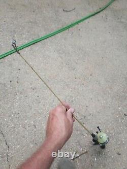 Old vintage rod and reel zebco 33 reel with the mylar inside with a little Old r