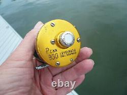 Penn Levelmatic 930 Gold Made Usa, Spooled, Loud Clicker Turns Nicely Made USA