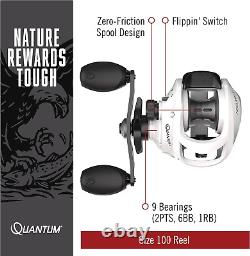 Quantum Accurist Baitcast Fishing Reel, Size 100 Reel, Oversized Non-Slip Handle