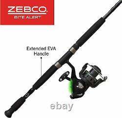 Quantum Fishing Zebco Bite Alert Spinning Reel and 2-Piece Fishing Rod Combo