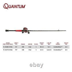 Quantum Pulse Baitcast Reel and Fishing Rod Combo, ComfortGrip Rod Handle, Ri