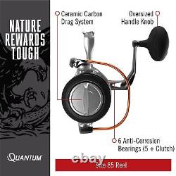 Quantum Reliance Spinning Fishing Reel, Durable Aluminum Body, Right or Left