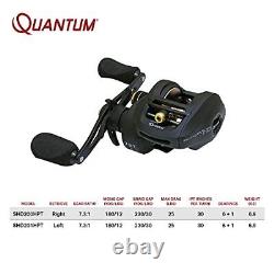 Quantum Smoke HD Baitcast Fishing Reel, Size 200 Reel, Right-Hand Retrieve, Cont