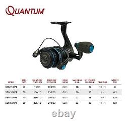 Quantum Smoke Saltwater Spinning Fishing Reel, Changeable Right- or Left-Hand