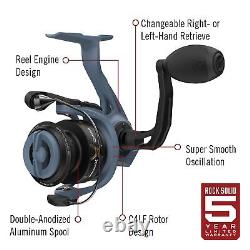 Quantum Smoke X Spinning Fishing Reel, Changeable Right- or Left-Hand Retriev